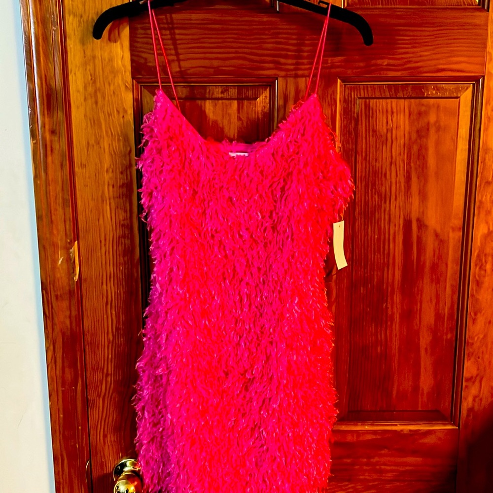 New Lilas Feather Bodycon Mini Dress S NWT Unique